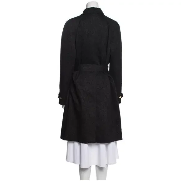 SOLD OUT Dolce & Gabbana Black Metallic Paisley Print Trench Coat IT 40/ US 4 - Picture 3 of 8